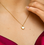 Cadena Corazón Blanco Mujer 1mm