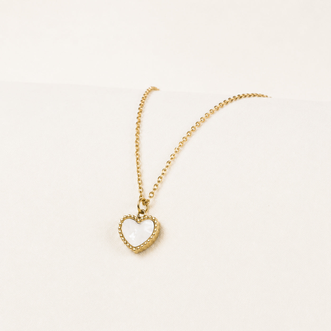 Cadena Corazón Blanco Mujer 1mm