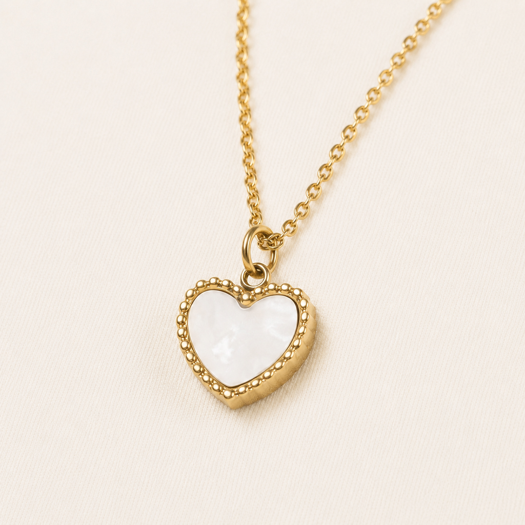 Cadena Corazón Blanco Mujer 1mm