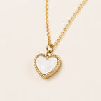 Cadena Corazón Blanco Mujer 1mm
